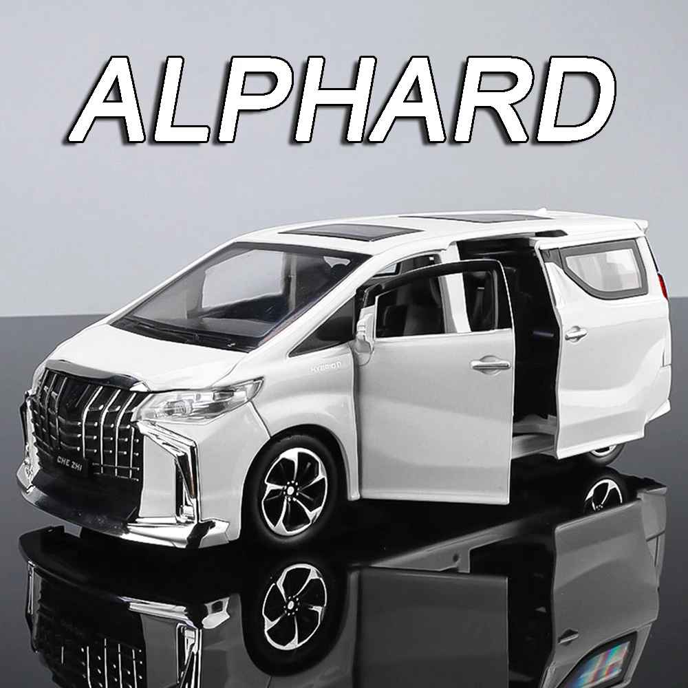 1:32 アルファード ヴェルファイア MPV おもちゃの車 モデル 合金ダイキャスト サウンドライト ドア開閉 サウンドライト プルバック式 装飾品 子供向けギフト