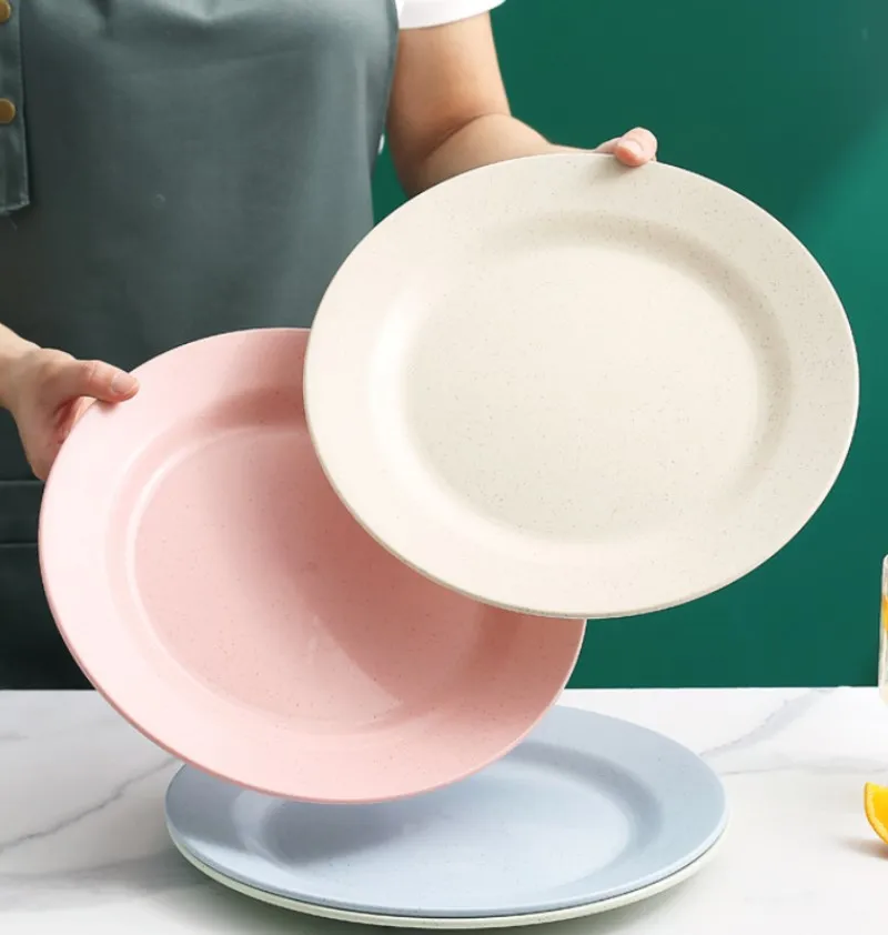 1/4/10PCS Blue Green Nordic Polypropylene Plates Dinnerware Tableware Eco Friendly Lightweight Kitchen Dishes Safe Dinner Plates