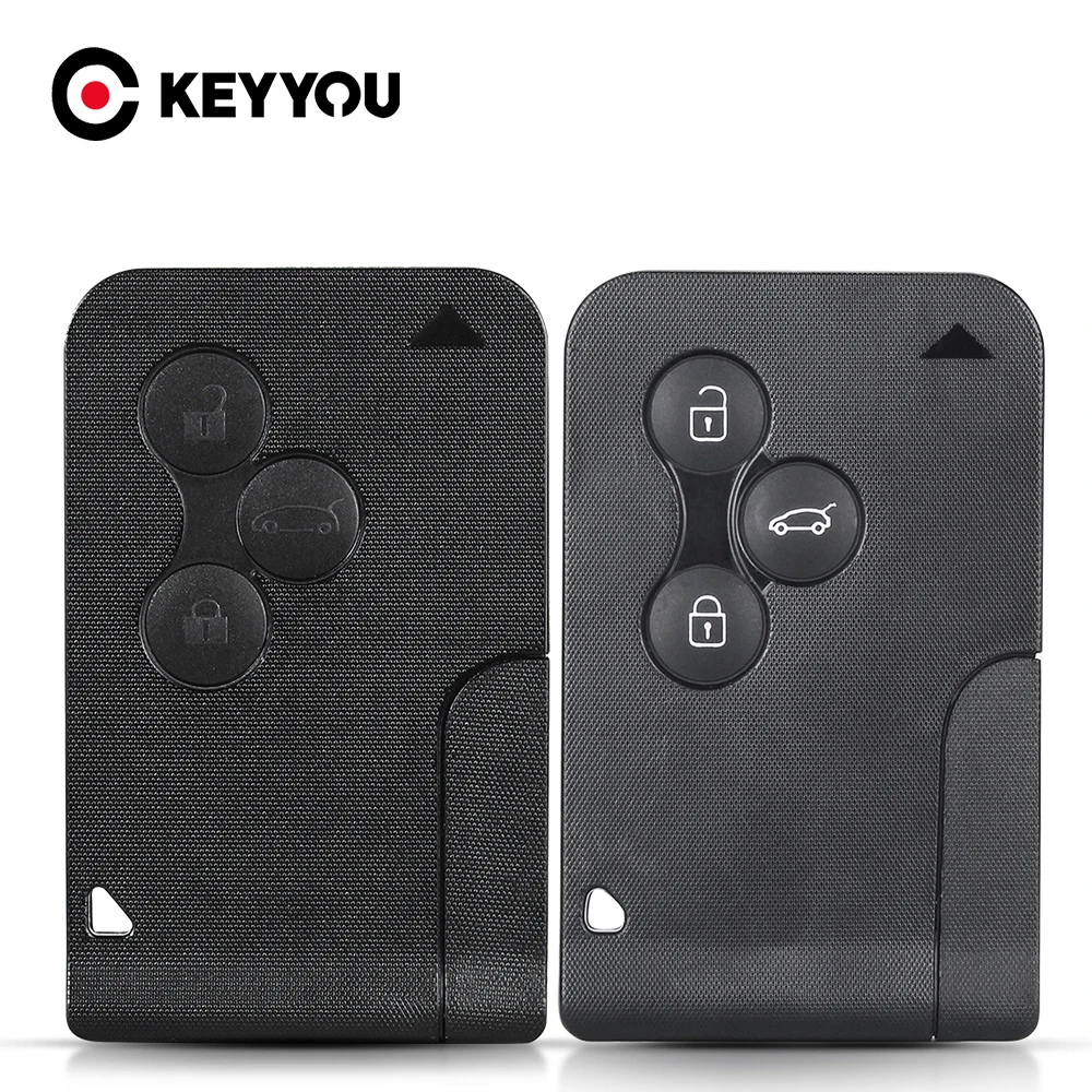 KEYYOU Replacement Smart Card Key Shell For Renault Clio Logan Megane 2 3 Koleos Scenic 3 Buttons Remote Key Case Small Key