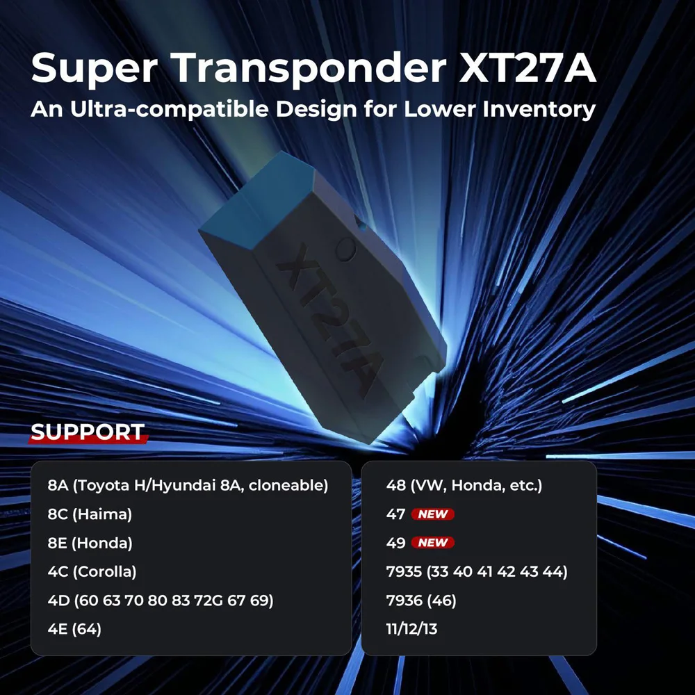 New Xhorse XT27A Super Chip XT27 XT27A Transponder Super Chip for ID46 40 43 4D 8C 8A T3 47 for VVDI2 VVDI Mini Key Tool MAX Pro
