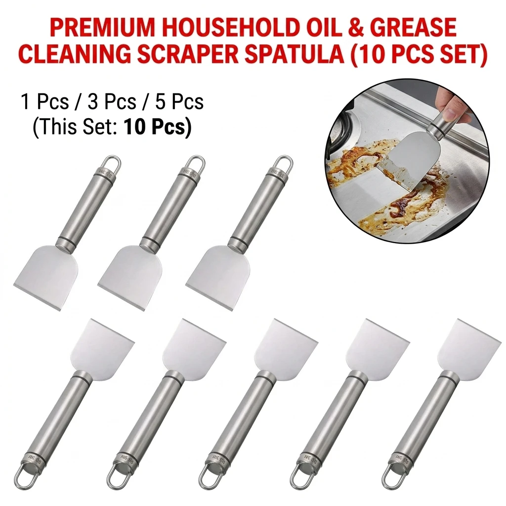1/3/5/10Pcs BBQ Cleaning Spatula Clean BBQ Cleaning Tools Kitchen Degreasing Kitchen Utensils Hanging Knife Scraper