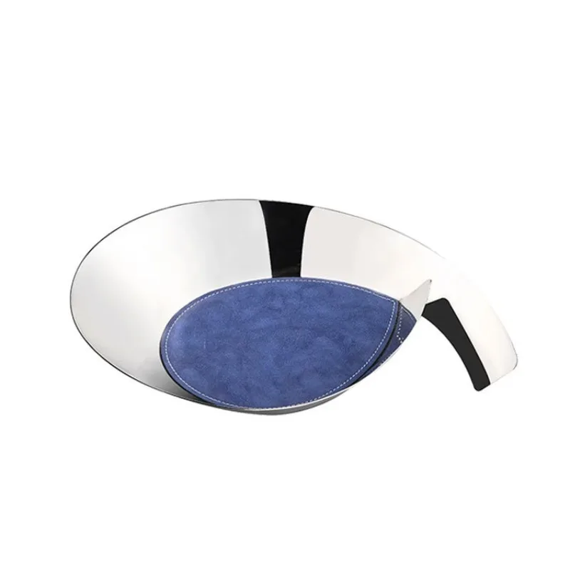 

Modern light luxury creative leather tray study living room desktop jewelry storage decoration