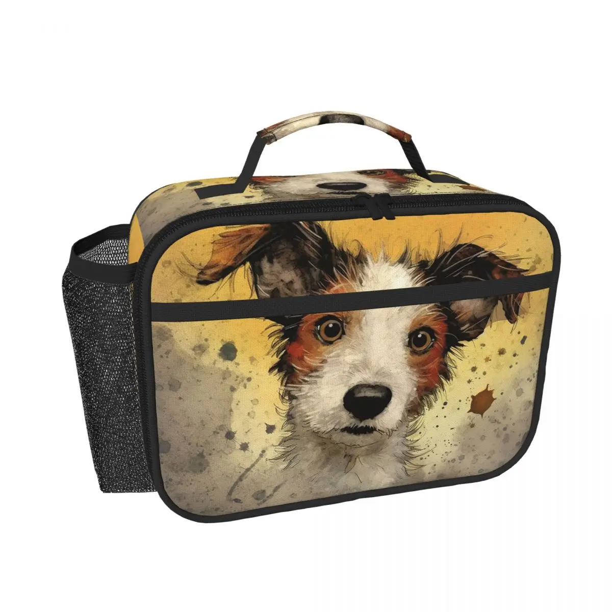 Isolierte Lunchtasche mit Hundemotiv, Jack Russell Terrier, für Damen und Kinder, auslaufsichere Lebensmittelboxen, Thermo-Lunchbox-Tragetasche
