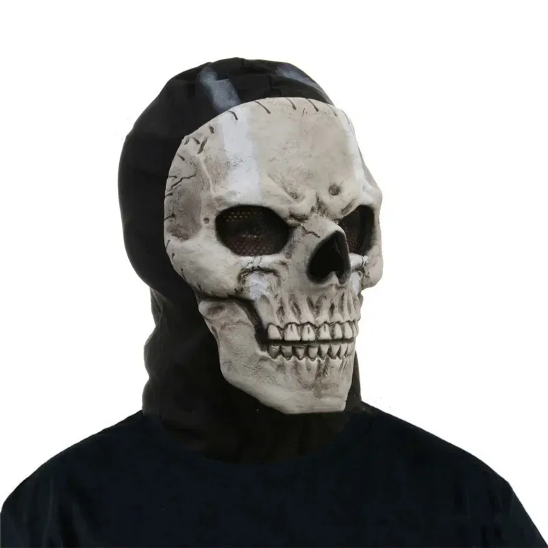 Gioco per adulti Fantasmi Maschera con teschio Forza speciale Guerra Costume cosplay Maschere in lattice Cappuccio Copricapo Unisex HalloweenTerror Horror Prop