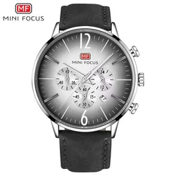 MINI FOCUS Relogio Masculino Men's Quartz Watches Men Leather Strap Fashion Sports Casual Clock Male Quartz-Watch 0114G