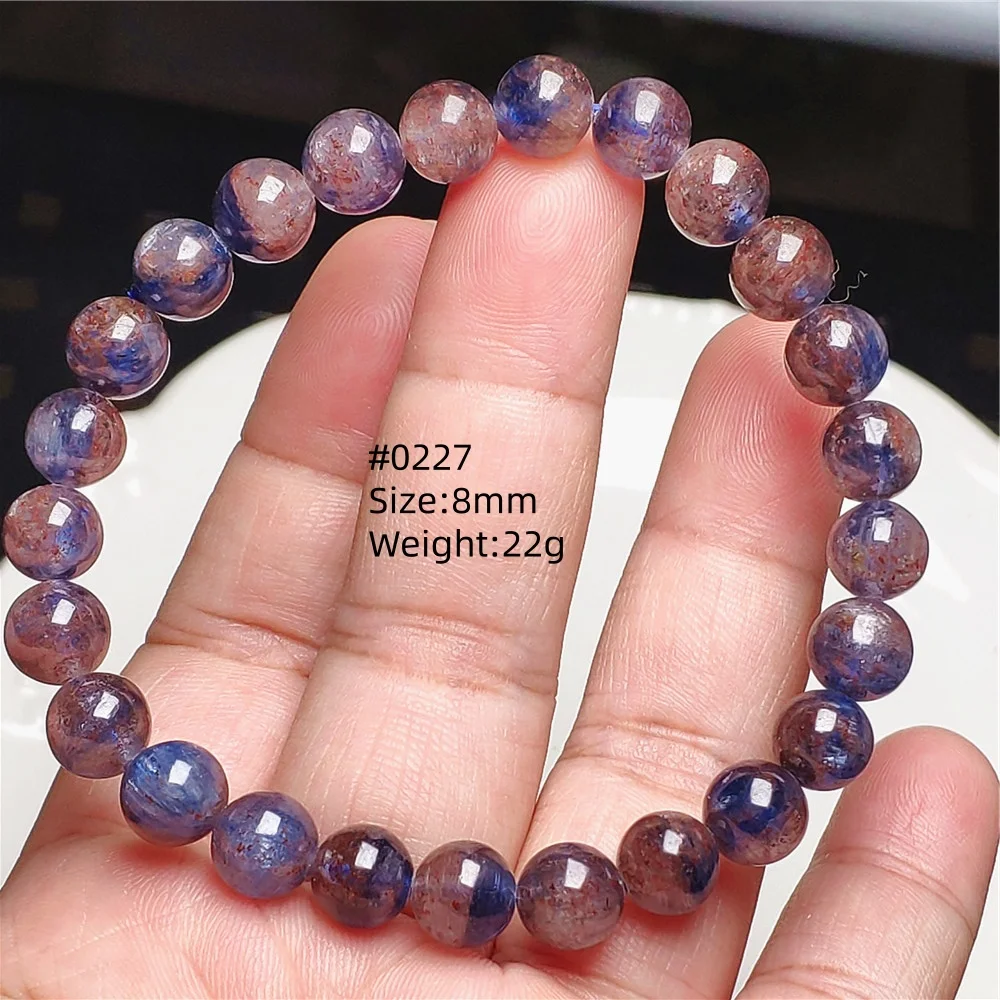 Natural Blue Kyanite Bracelet Blood Red Kyanite Gemstone Clear Round Beads Women Men Kyanite Cat Eye AAAAAA