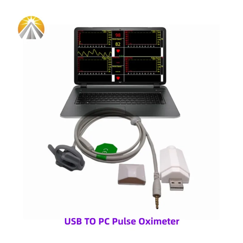 Portable PC Based USB Pulse Oximeter Oximetry SpO2 Sensor For Adult Child Neonate Animal Veterinary Clip with Computer Software