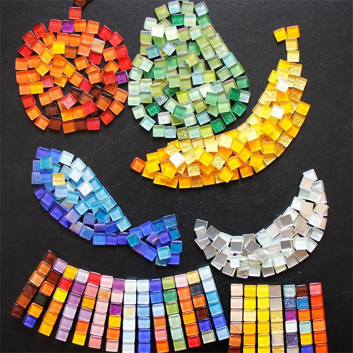50g Colorful Crystal Glass Mosaic Handmade DIY Decoration Craft for Bathroom Kitchen Home Coasters, Vases Lighting Fixtures