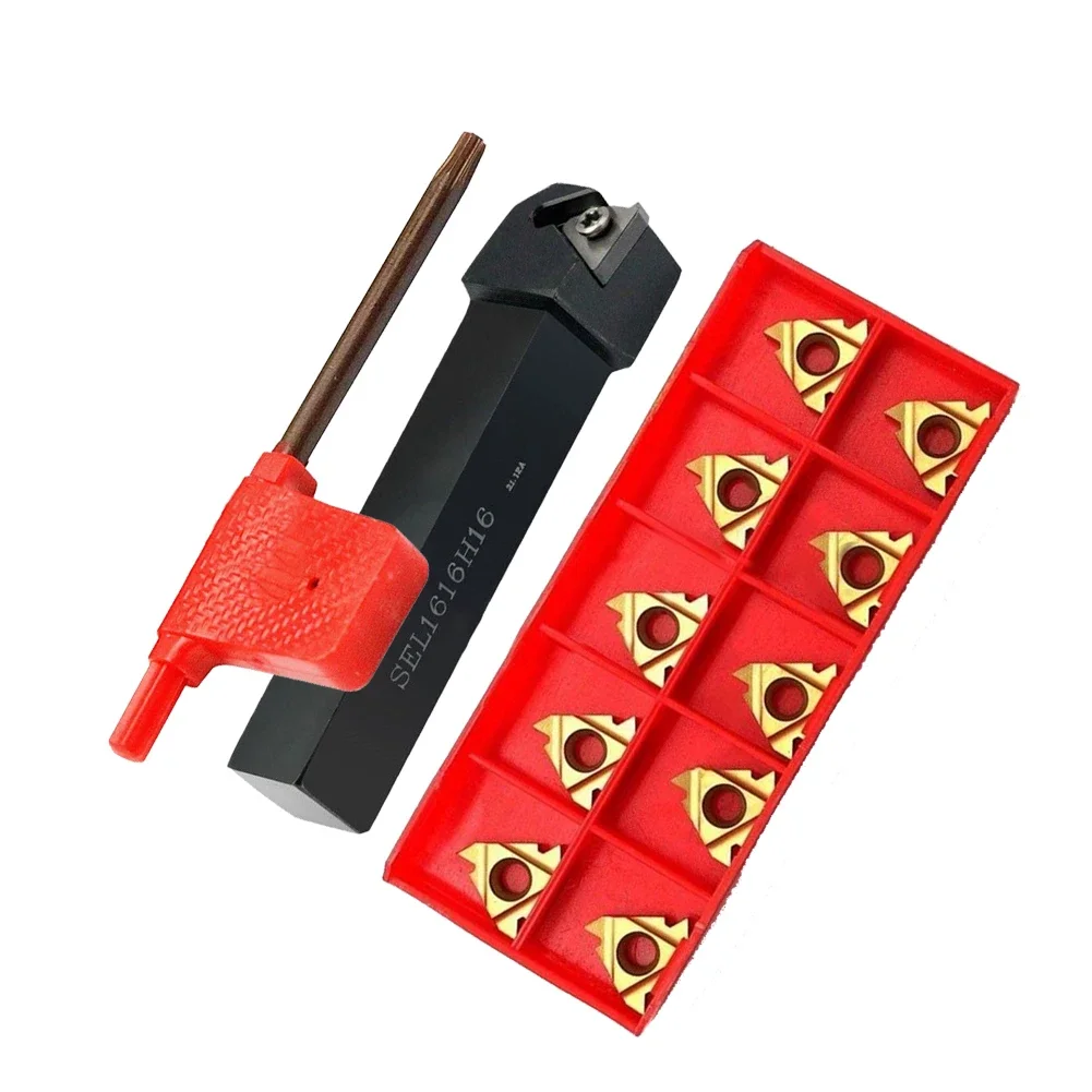 

Versatile SEL1616H16 Lathe Threading Turning Tool Holder + 16IR AG60 Carbide Inserts for Various Machining Tasks