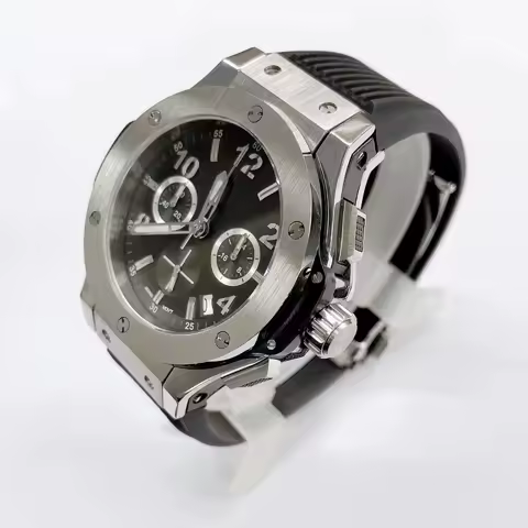 DIY Custom Logo Dial Quartz Men's 42.5mm Watch VK63 Movement Stainless Steel Mineral Glass Waterproof Chronograph Watches