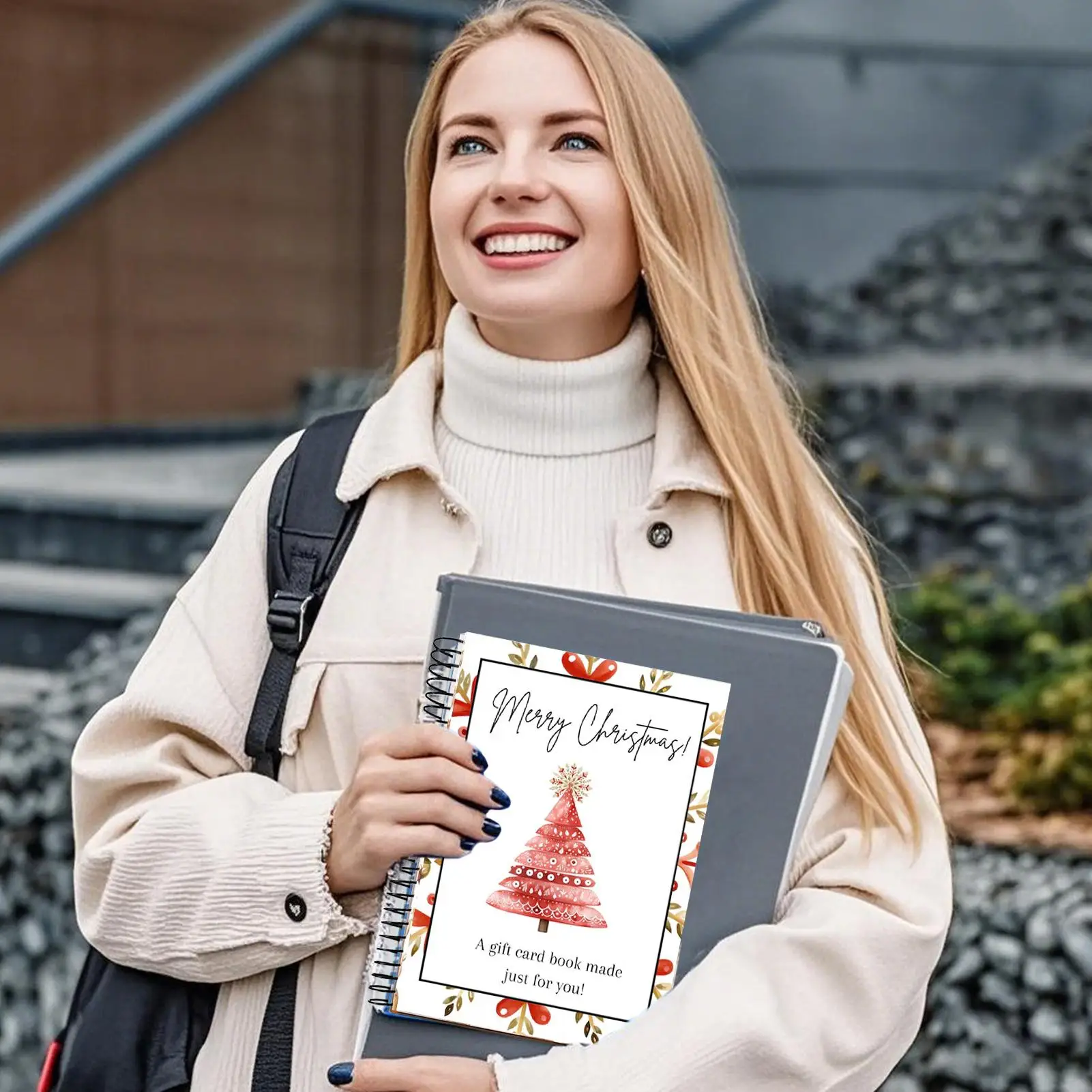 Weihnachts-Geschenkkartenbuch, Spiralbindung, Weihnachts-Geschenkkartenbuch, Festliche Weihnachtsgeschenke für Teenager, Organizer für Grußkarten – Detail 10