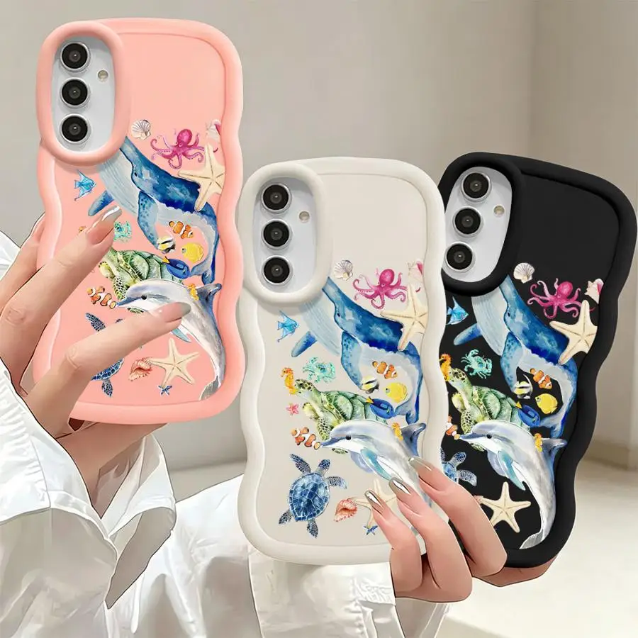 Ocean Color Marine Phone Cover Case for Samsung Galaxy A17 A16 A05 A26 A34 A12 A30 A11 A20 A55 A35 A14 A03 A15 A04 A36 A51 A13