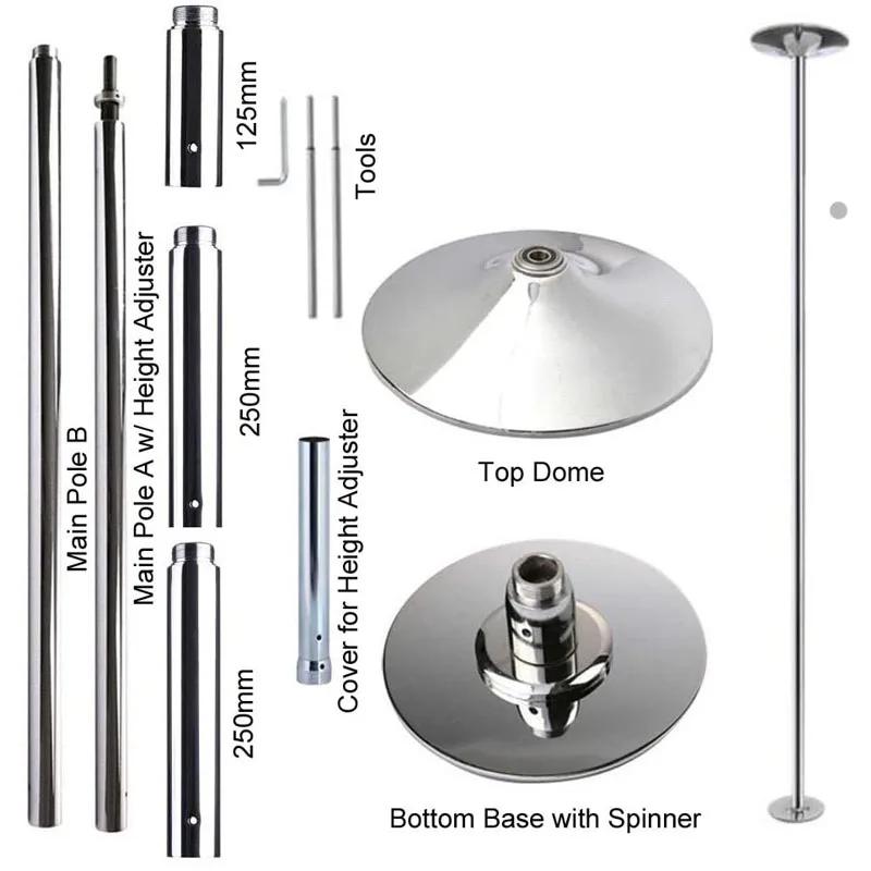 Portable 45mm Dance Pole Full Kit Removable Stainless Steel Fitness Pole for Bar Studio for Show Pole Dance