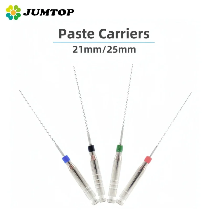 JUMTOP 4Pcs/Box Dental Rotary Paste Carriers Spiral Filler Assorted Engine Filling Paste Dentistry Tool