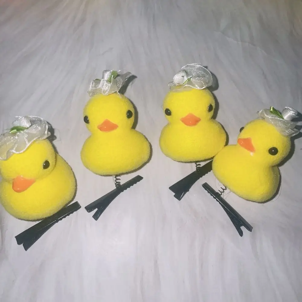 

Creative Flower Duck Hair Clips Plush Cap Chicken Side Barrettes Bowknot Funny Cartoon Duckbill Clips Kids/Children