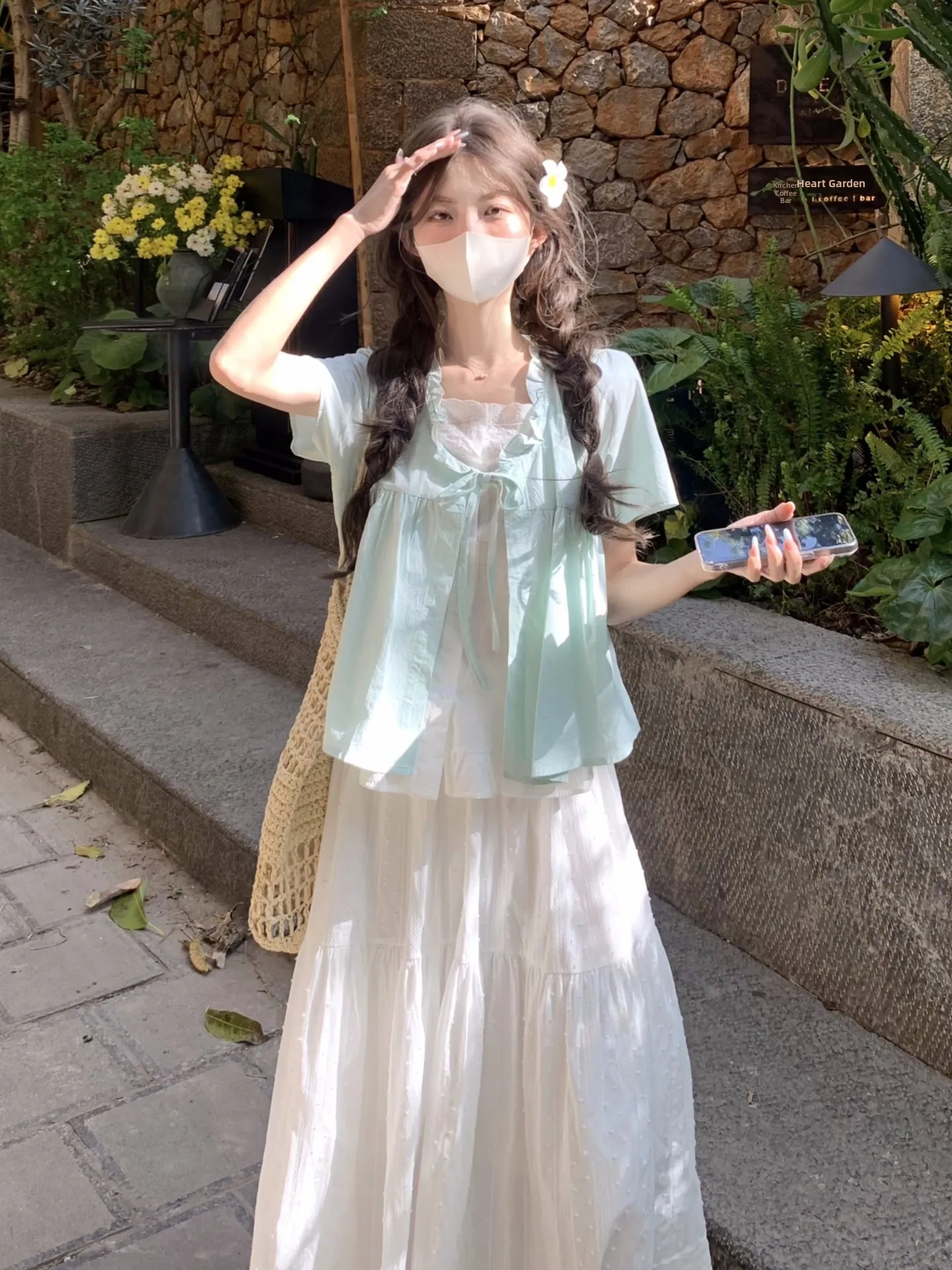 

Mint Green Short Sleeve Doll Shirt Women's Summer 2026 New Style Commute Fashion Korean Loose Fit Color Shirt