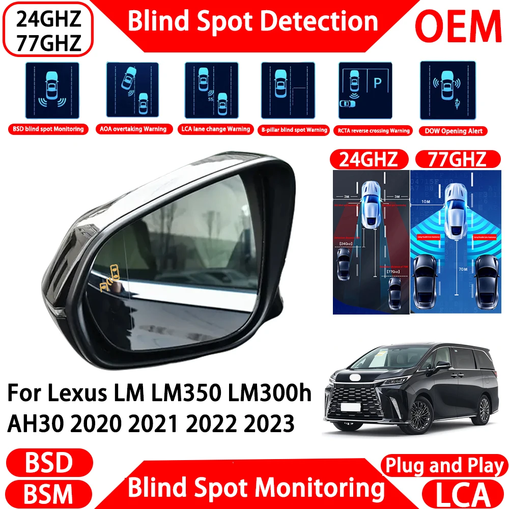 for Lexus LM LM350 LM300h AH30 2020 2021 2022 2023 OEM Blind Spot Assist Monitoring Detection System Millimeter Wave Radar Ale