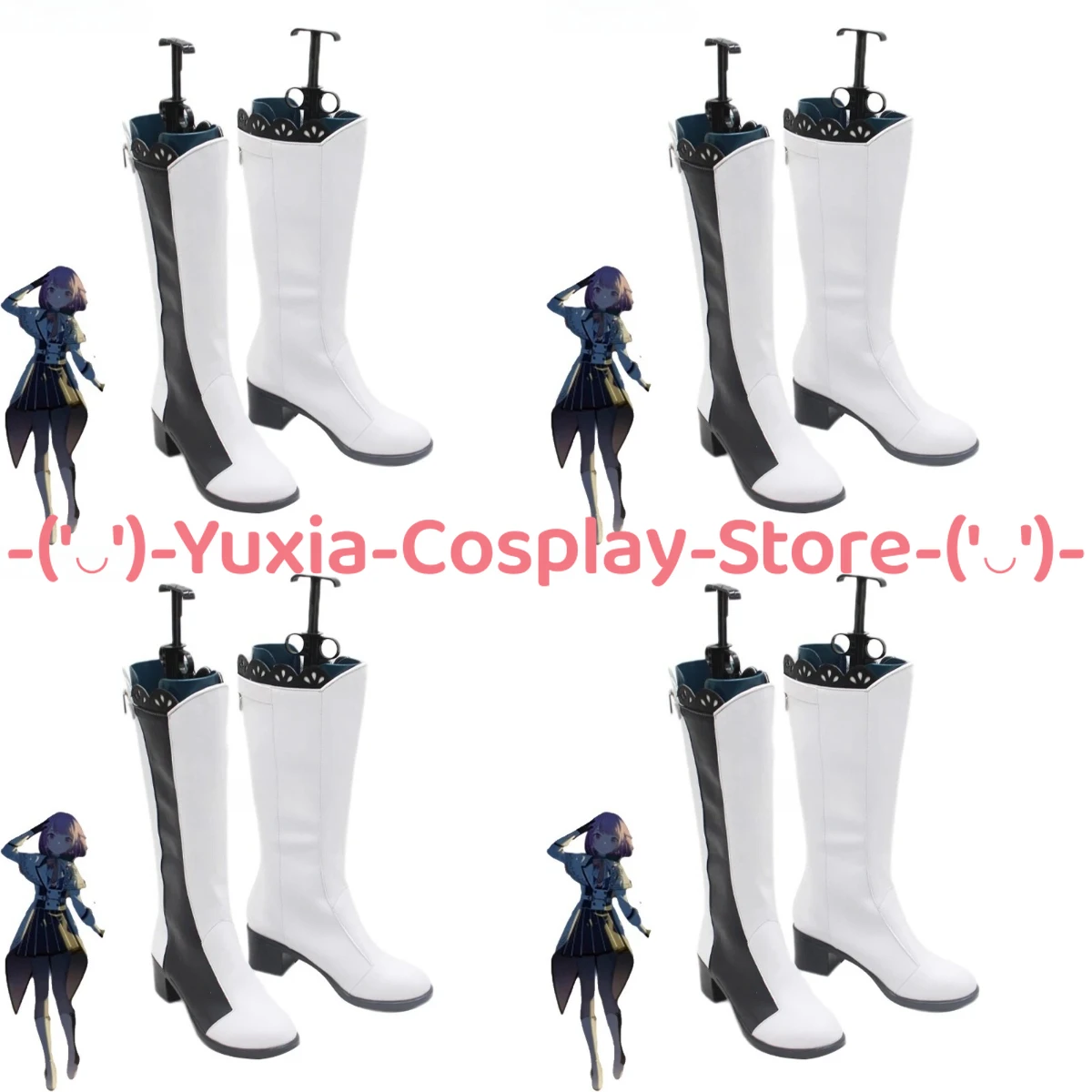Yuxiacosplay! Project Sekai Otori Emu Cosplay Shoes Anime Game Character Prop PU Leather Boots Halloween Carnival Party Costume