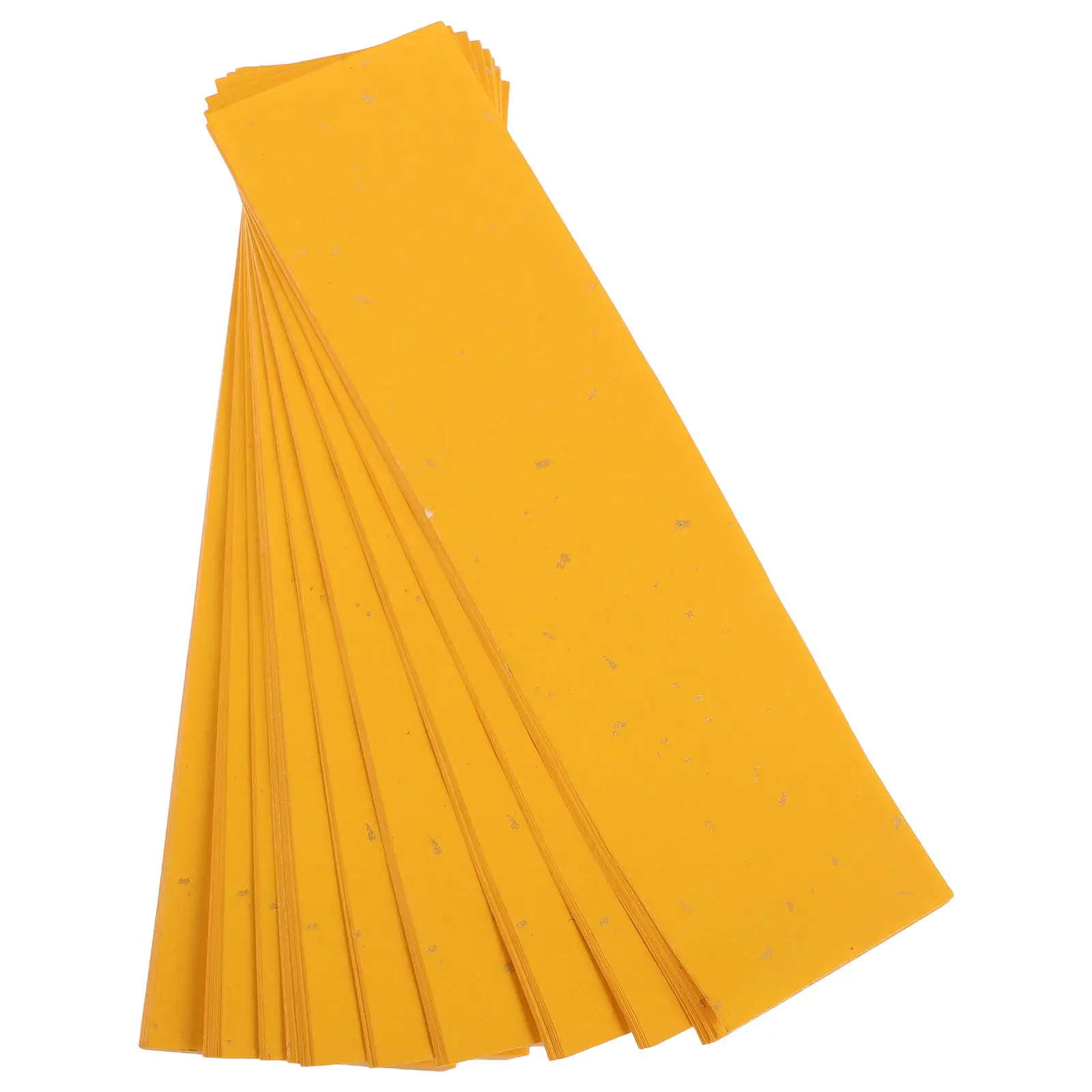 100Pcs Xuan Paper Yellow Gold Flecked Premium Calligraphy Paper for Ceremony Festival Blank Sheets for Chinese Drawing Practice