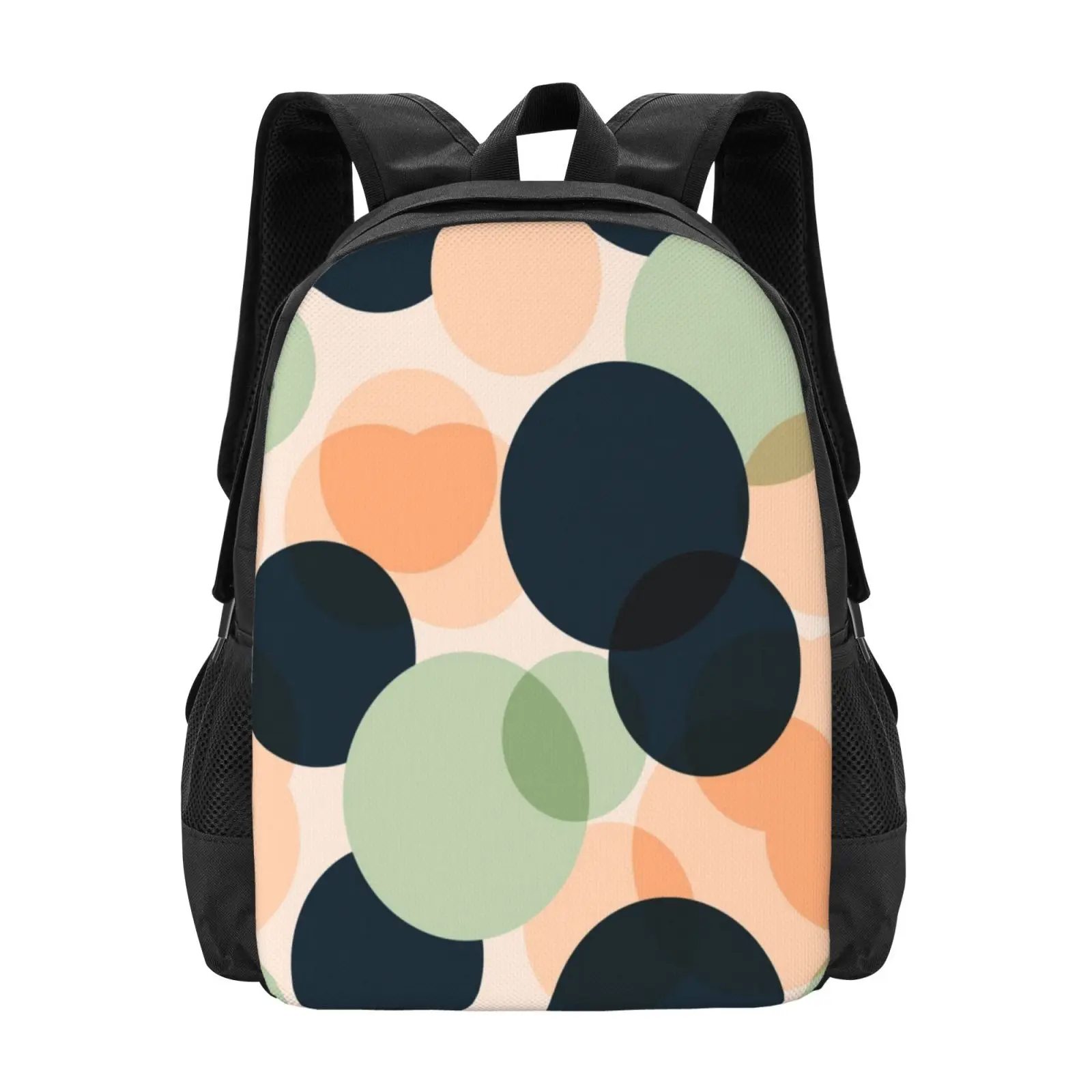 Summernight Peach Hot Sale Schoolbag Backpack Fashion Bags Circles Points Dots Peach Dark Summer Glad Happy Colorful Bold Strong