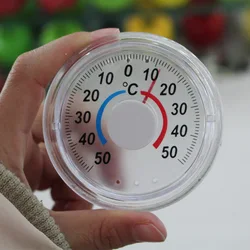 1pc Round Plastic Door And Window Thermometer Outdoor Door Window Thermometer Pointer Type Cold And Heat Watch