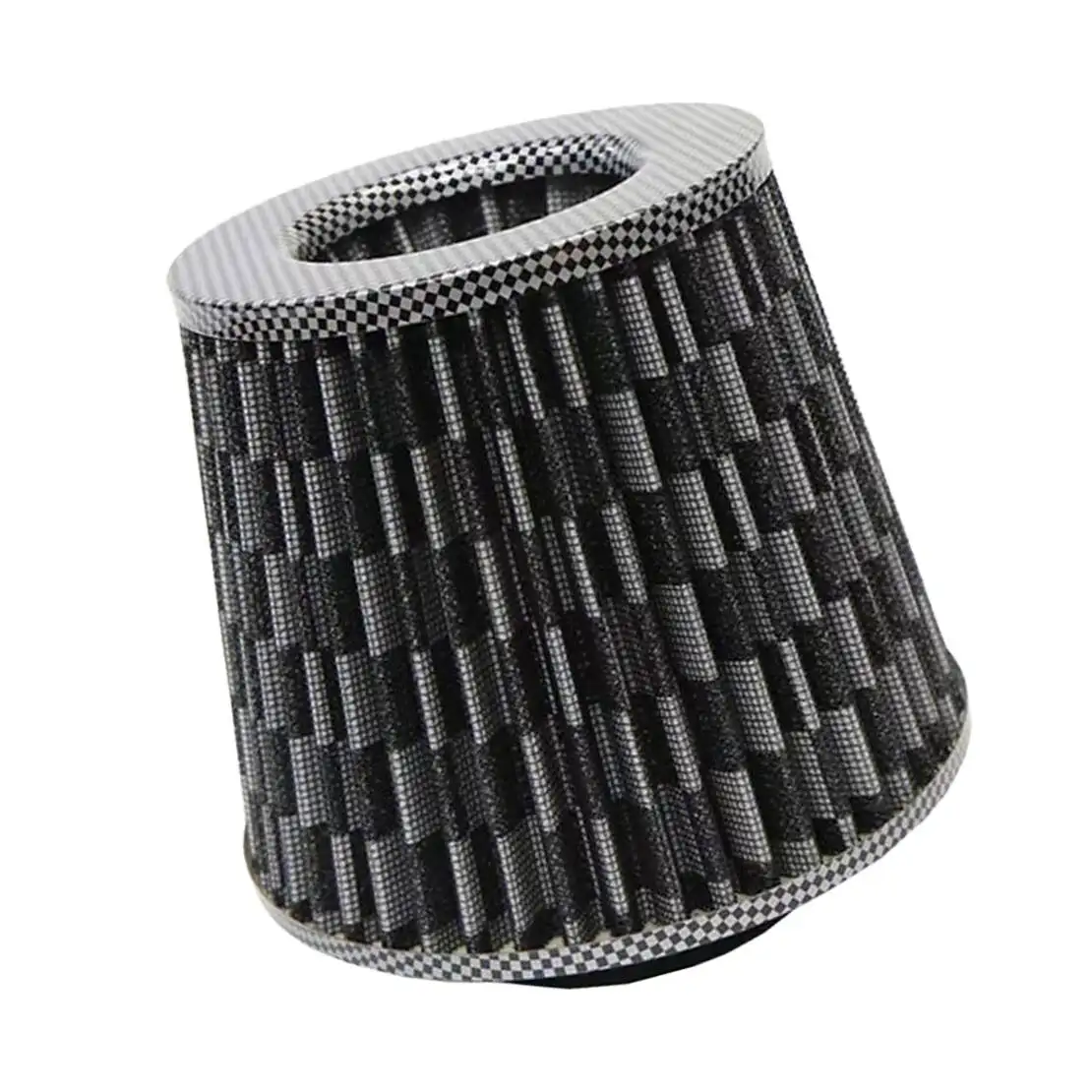 Carbon Fiber Style 3Inch 76mm Super Power Dry Air Filter High Flow Performance Inlet Cold Air Intake Cone Cleaner with Clamp