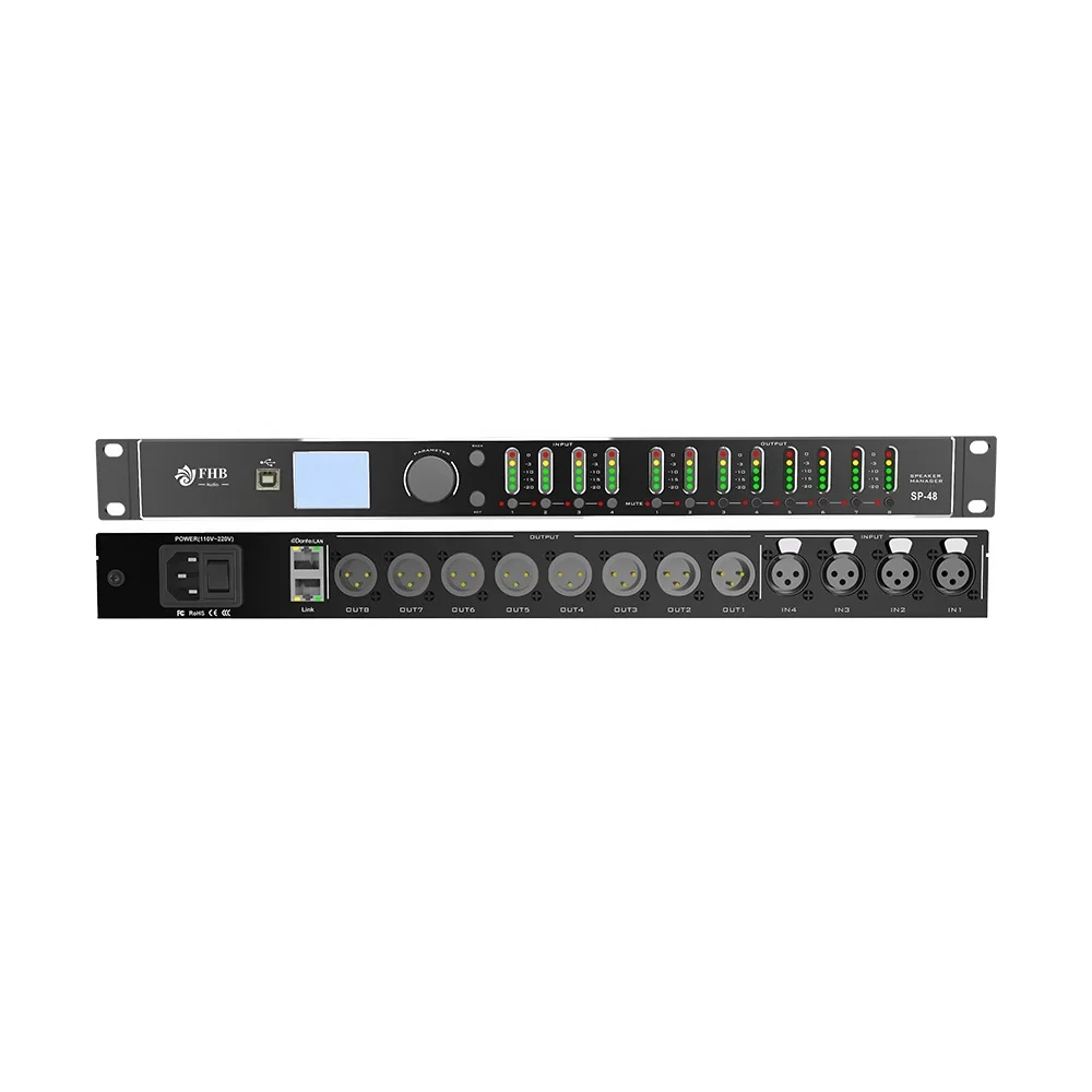 

Professional audio 4 input 8 output sound equipment amplifiers speaker management processor