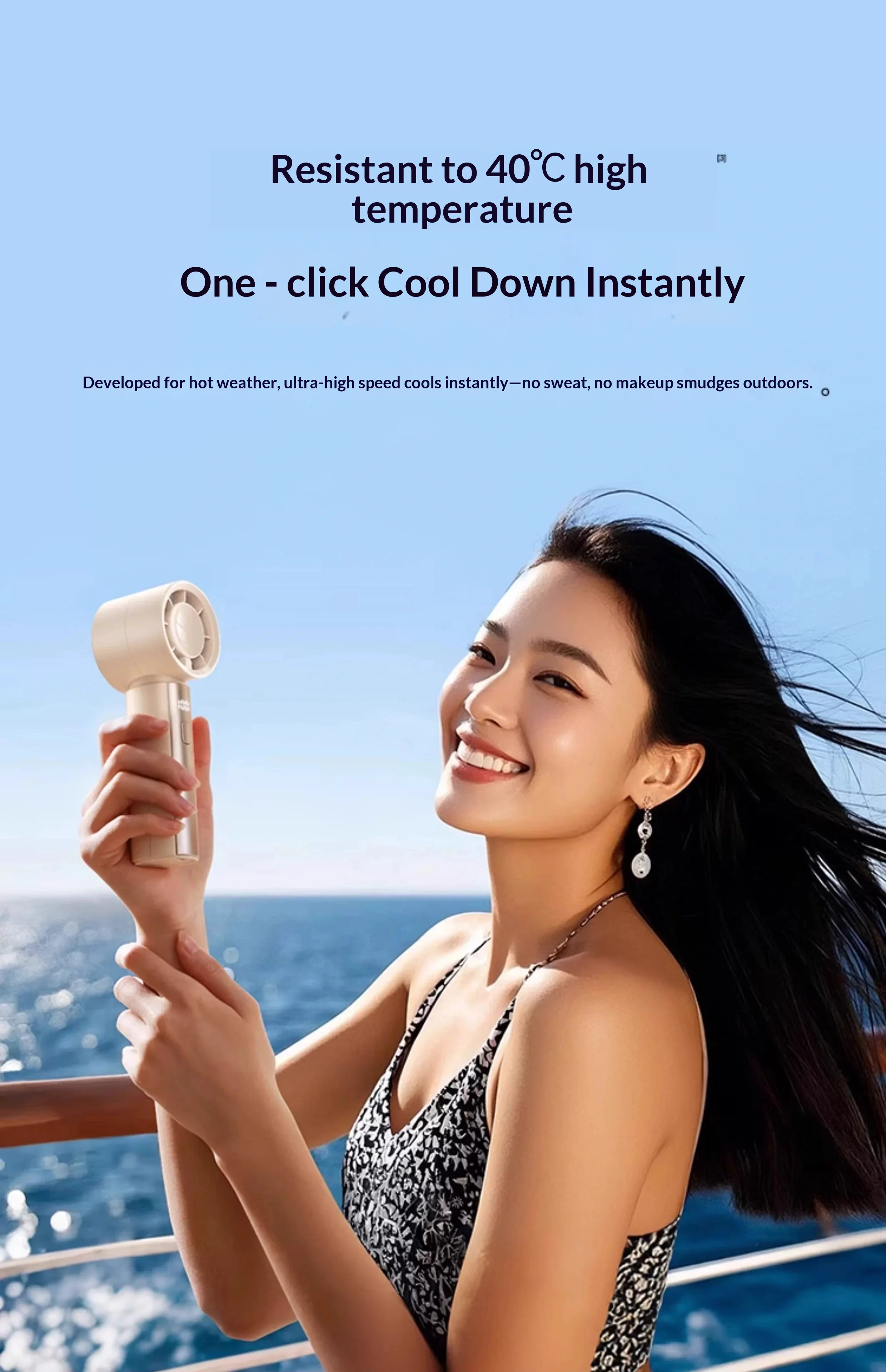 Joyroom JR-CY716 Handheld Small Fan BLDC Brushless Motor Technology Handheld Fan 4000mAh Long Battery Life Light Weight Gifts