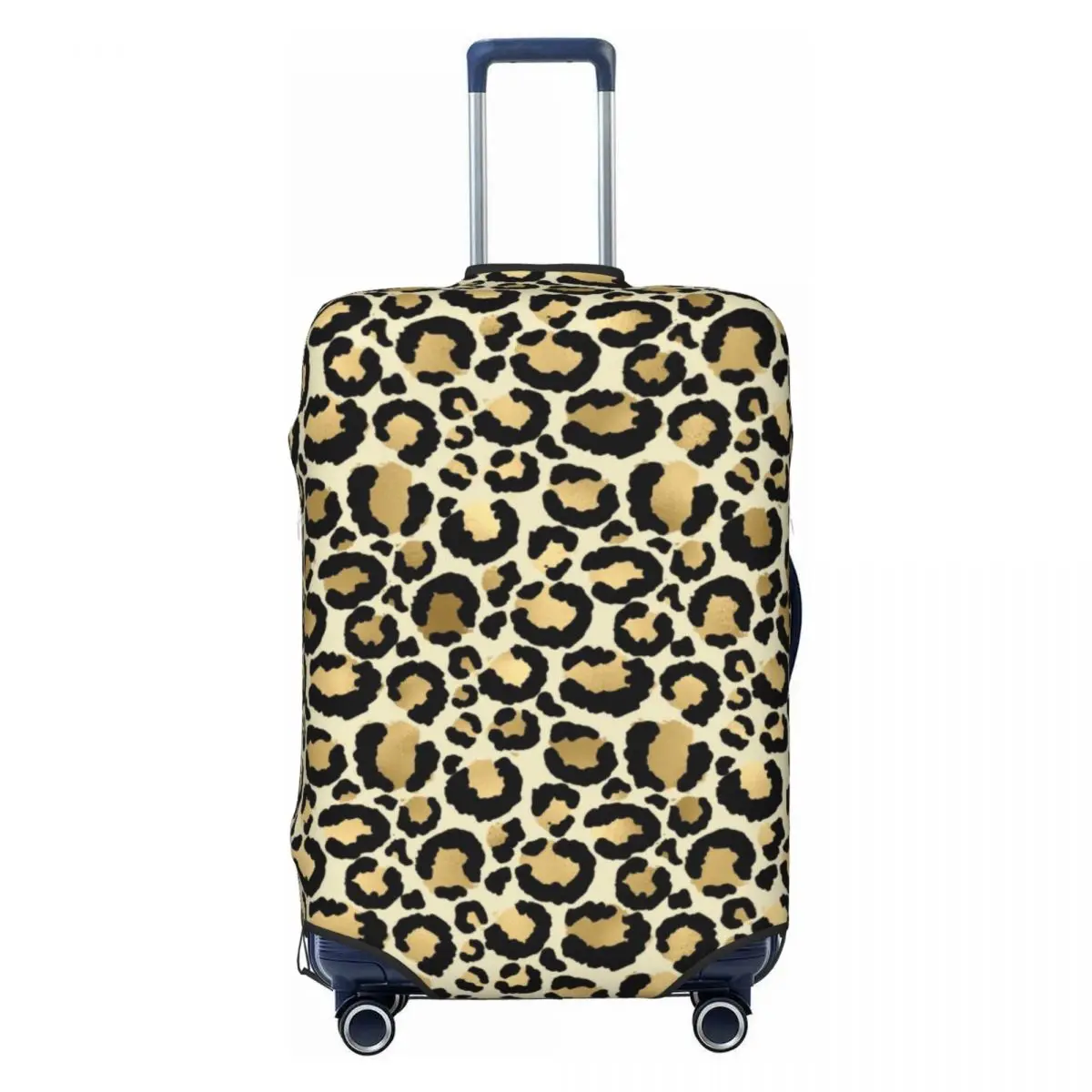 

Модный золотой пятнистый леопардовый принт, чехол для багажа, протектор, эластичные чехлы для дорожных чемоданов с животными и гепардом