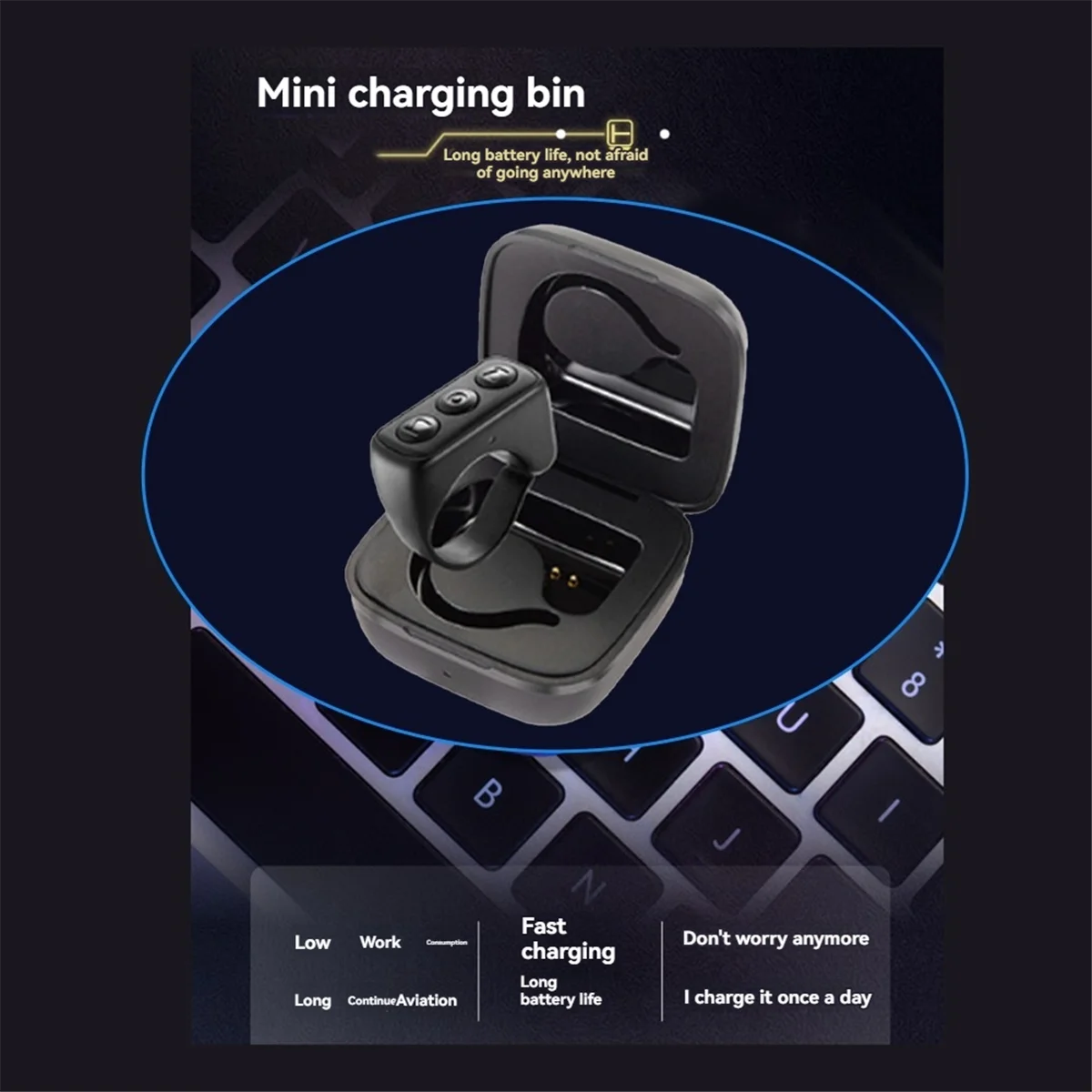 AA87 بلوتوث وحدة تحكم فيديو بأطراف الأصابع للصفحة عن بعد - حلقة تيرنر لصفحة تسجيل الفيديو