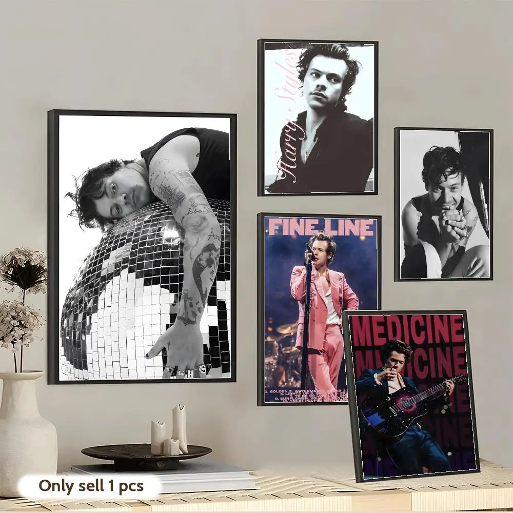 Singer H-harry Styles Poster Modern And Elegant Wall Stickers For Home Decor Living Room Dormitory Wall Art