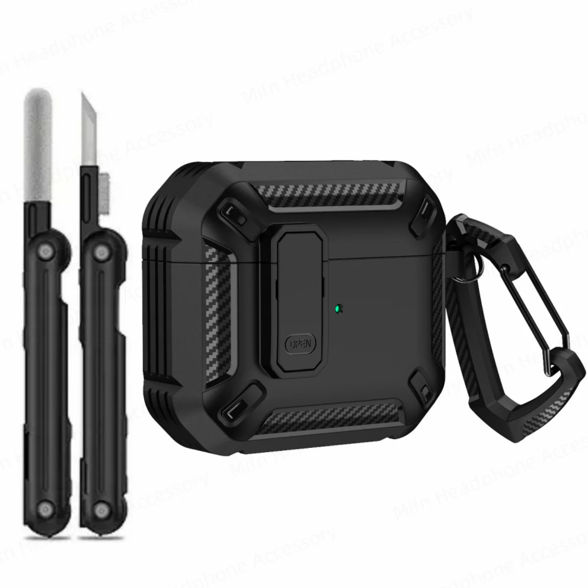 2024 nueva funda para AirPods 4 /AirPods Pro 2nd con cerradura Fundas protectoras a prueba de golpes con Kit de limpieza para auriculares Airpods de