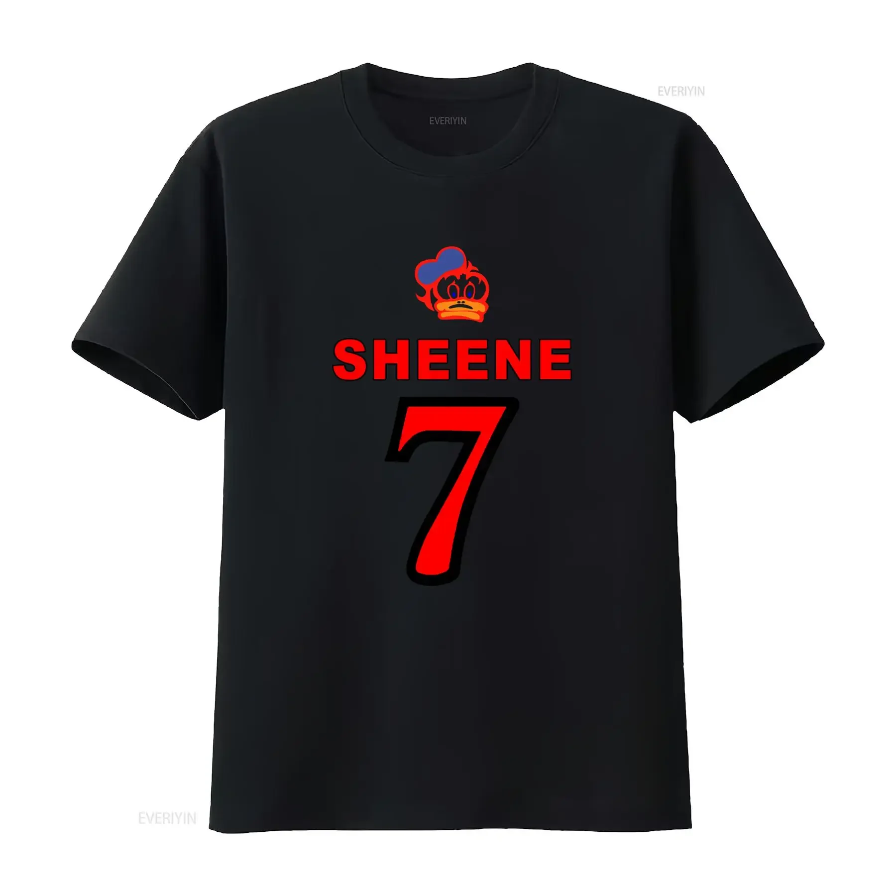 Barry Sheene Duck 7 Logo-Print-T-Shirt für modische Streetwear, Vintage-Stil, gewaschen, atmungsaktiv, mit Grafik für Herren, bequem, dehnbar