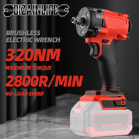 Brushless Cordless Electric Impact Wrench 320N.M Torque 1/2 Inch Lithium Battery Power Tool For Milwaukee Makita 21V Battery