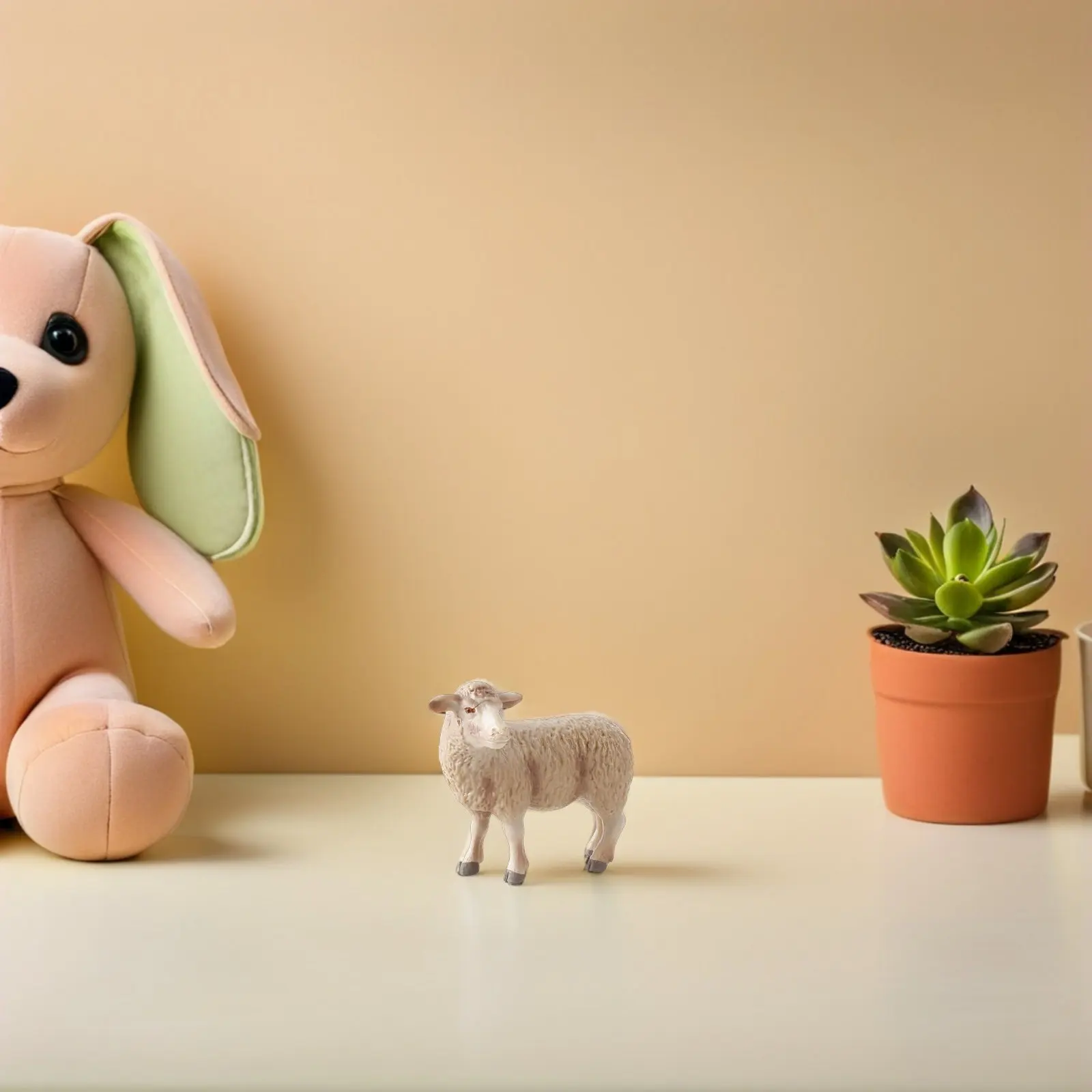 

1 шт. Имитация овцы: реалистичная фигурка животного, креативное украшение для дома и офиса, реквизит для фотосессий, подарок, декоративная фигурка овцы