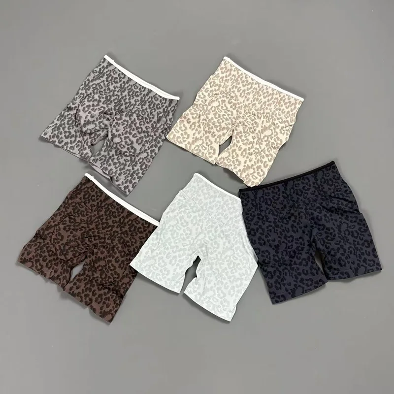 Sports Leopard Print Shorts Women Seamless Butt Lift Biker Pants Stretch Gym Running Fitness Yoga Workout Short Leggings