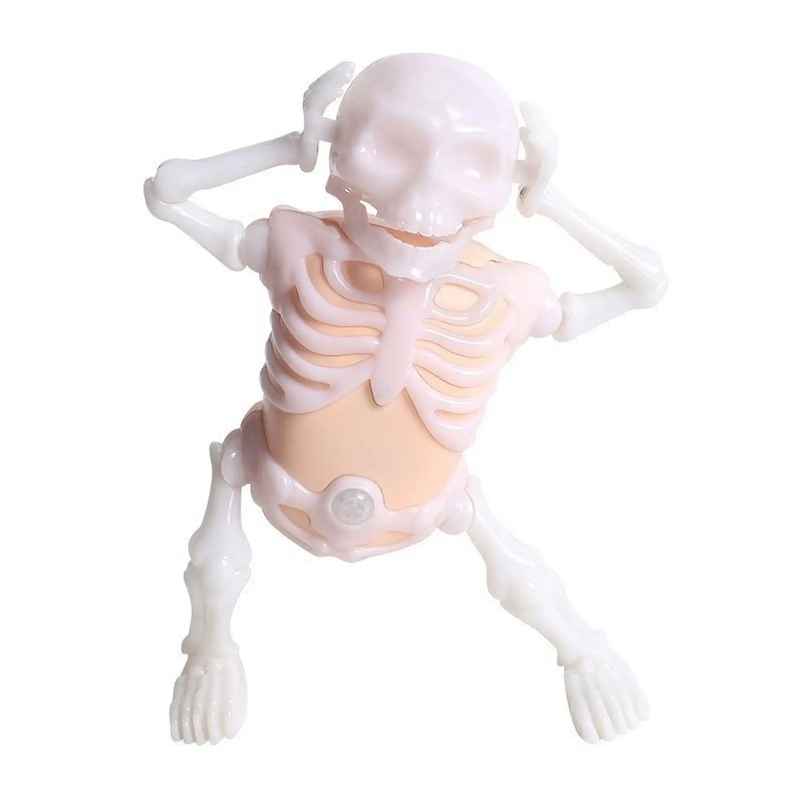 Dancing Skeleton Toy for Adults with Night Fluorescent Lights & Scary Sound for Halloween Party Desk Decorations Gifts