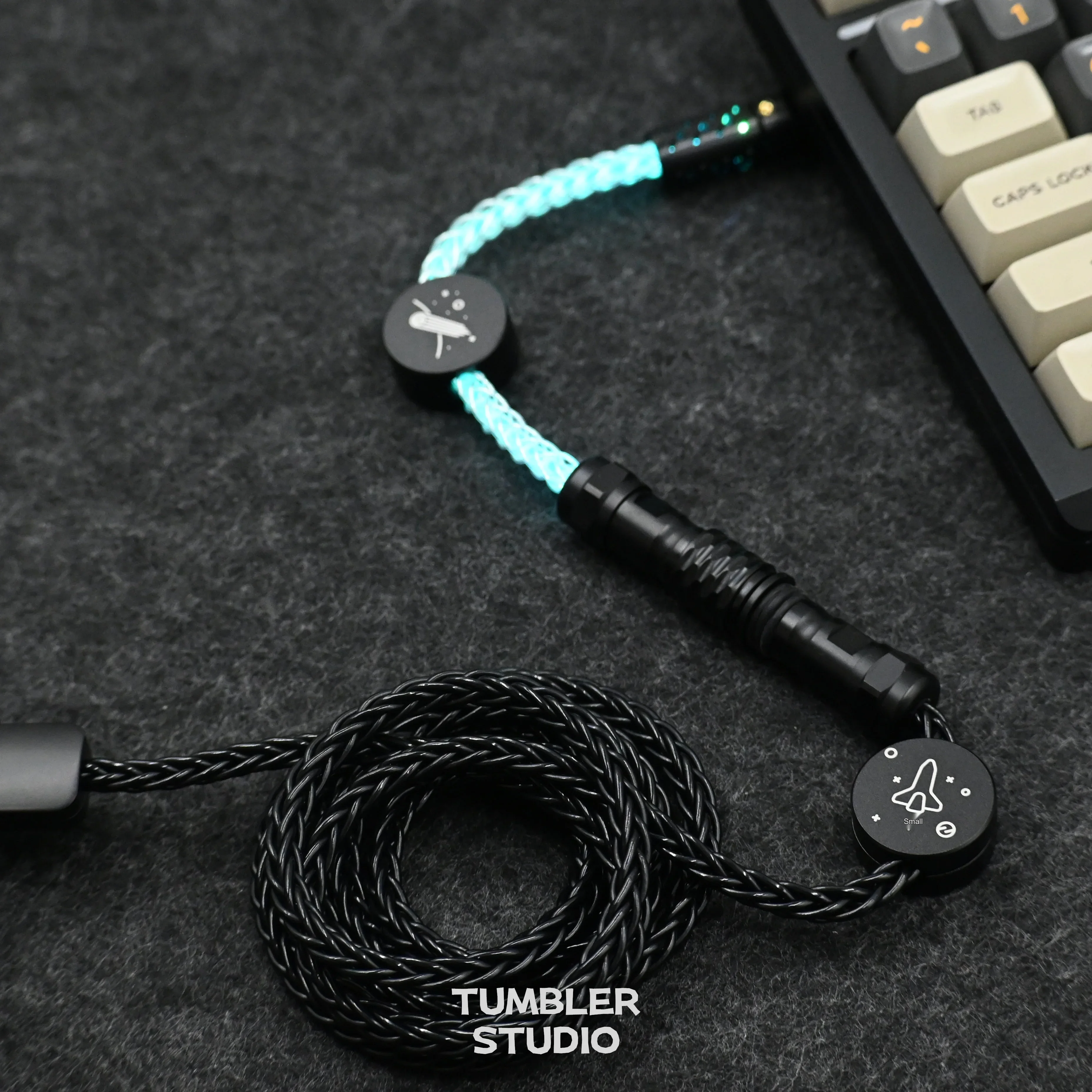 Tumbler Studio Space Theme 8K Single Crystal Copper Custom Mechanical Keyboard Aviator Cable Coiled Gaming Cord Magnetic Switch
