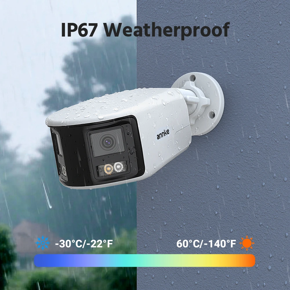 كاميرا أمان ANNKE Ultra HD 4K بزاوية 180 درجة كاميرا IP بانورامية بعدسة مزدوجة 8CH POE NVR 2/4 قطعة طقم كاميرات المراقبة 8 ميجابكسل