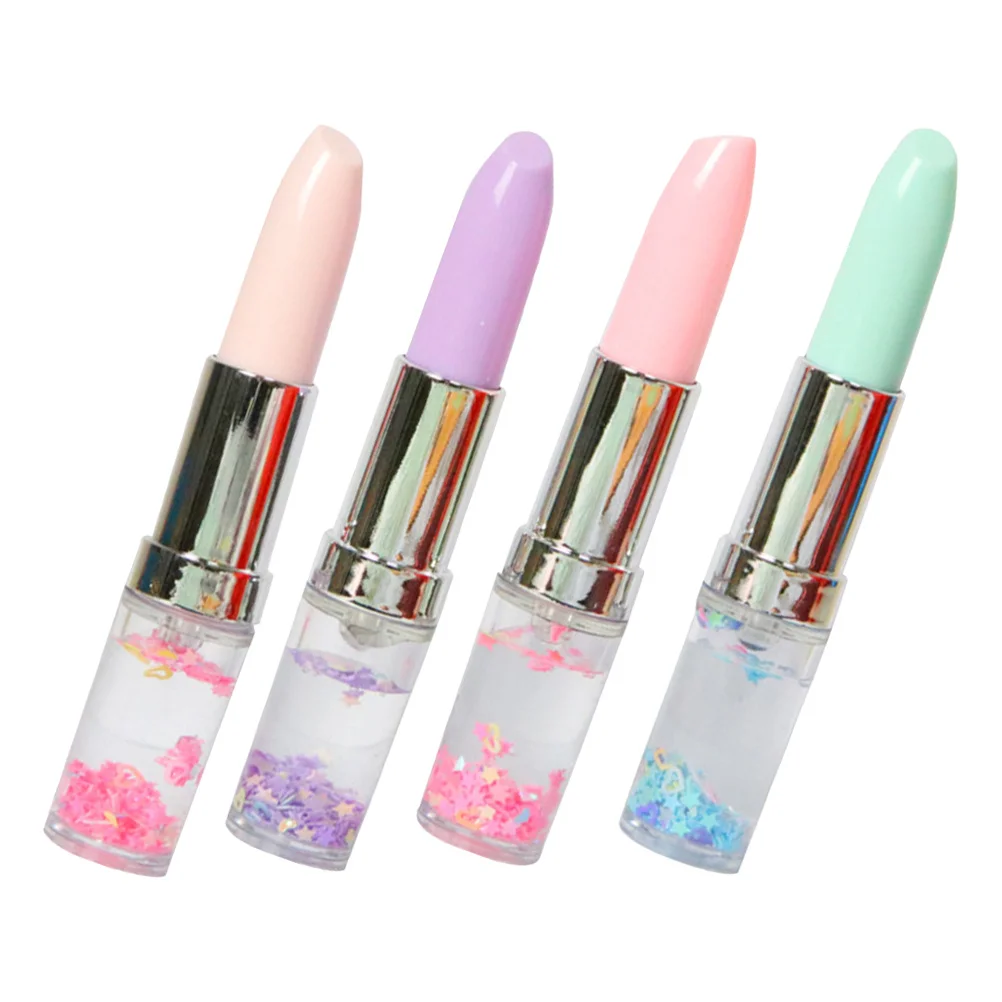 

4 Pcs Lipstick Cute Pens Colorful for Note Taking Black Ink Bulk Funny Glitter Ballpoint