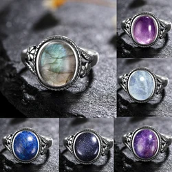 Natural Moonstone Olho de Tigre Anéis Personalizados para As Mulheres, S925 Anel de Prata Esterlina, Joias Femininas, Presente de Casamento