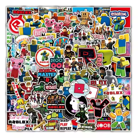 100pcs ROBLOX Stickers Party Sticker Cartoon Skateboard Fridge Graffiti Suitcase Phone Notebook Sticker Decorative Birthday Gift