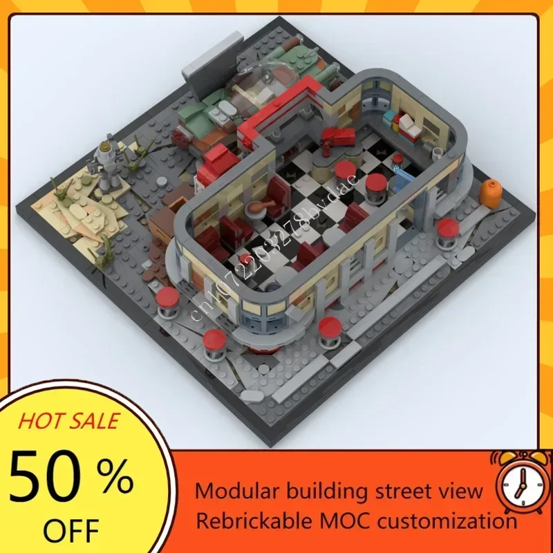 1492 ELEMENTY Drumlin Diner Modularny MOC Personalizowany Widok Ulicy Architektura Puzzle Kreatywny Model DIY Edukacyjny Zabawka Prezent