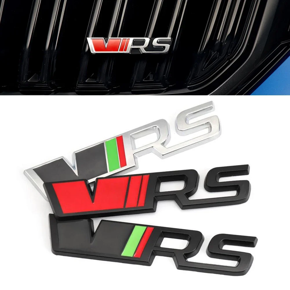 Car Sticker Rear Trunk Front Grill VRS Emblem Badge Logo For Skoda VRS Octavia 1 2 3 Rapid Kodiaq Karoq Fabia Kamiq Superb