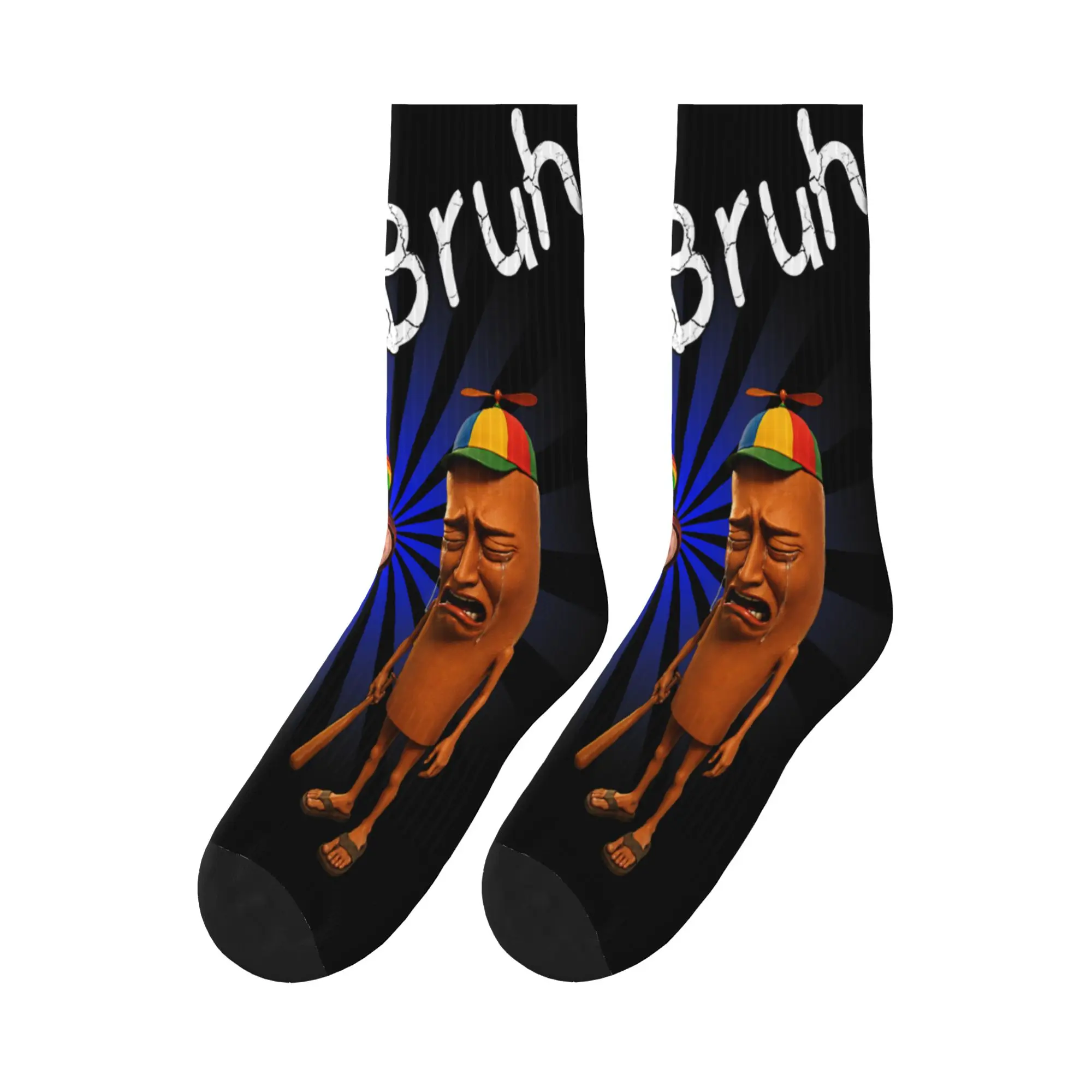 Funny Bruh John Pork Lil Tung Tung Sahur Socks Anti Stockings Adults Men Soft Outdoor Sports Socks Autumn Novelty Graphic Socks
