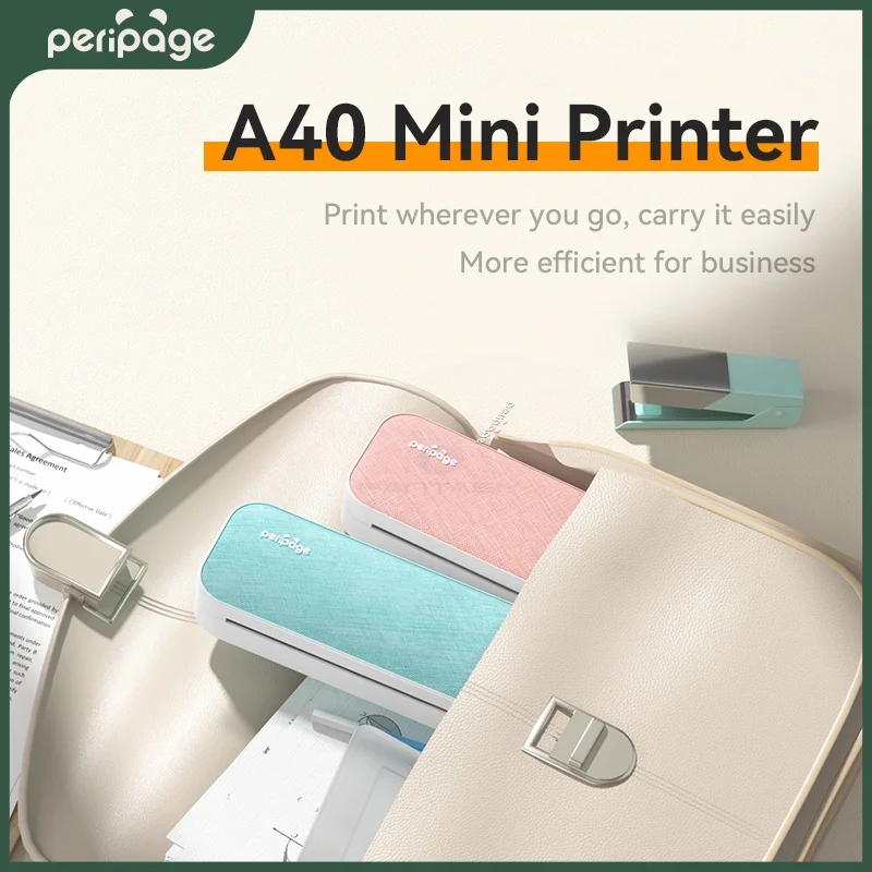 Peripage Portable A4 Printer Tattoo printer Mini Inkless Thermal Paper Wireless Bluetooth Phone Photo Size A40