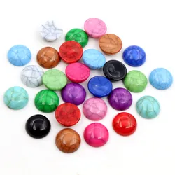 New Fashion 40pcs/lot 12mm 8mm 10mm Mix Fashion Colors Crack Style Flat Back Resin Cabochons Cameo