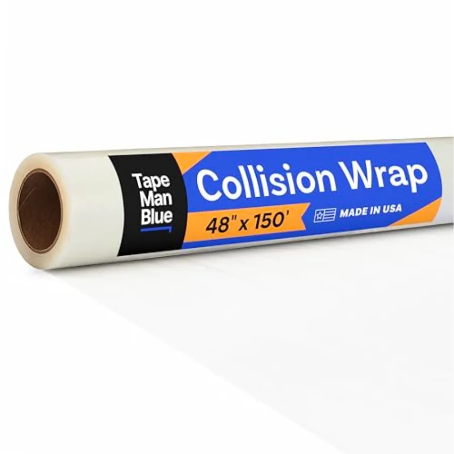 

Car window repair application polyethylene film clear self-adhesive and cleanly removable collision wrap for damaged vehicles 4