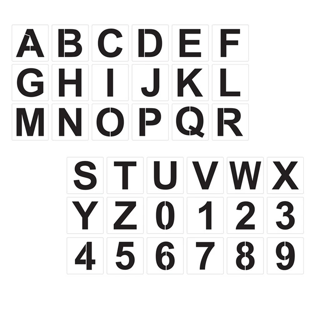 

Painting Template Large Alphabet Stencils Reusable Letters Numbers Mold for Wall Craft Project Scrapbooking Accessories