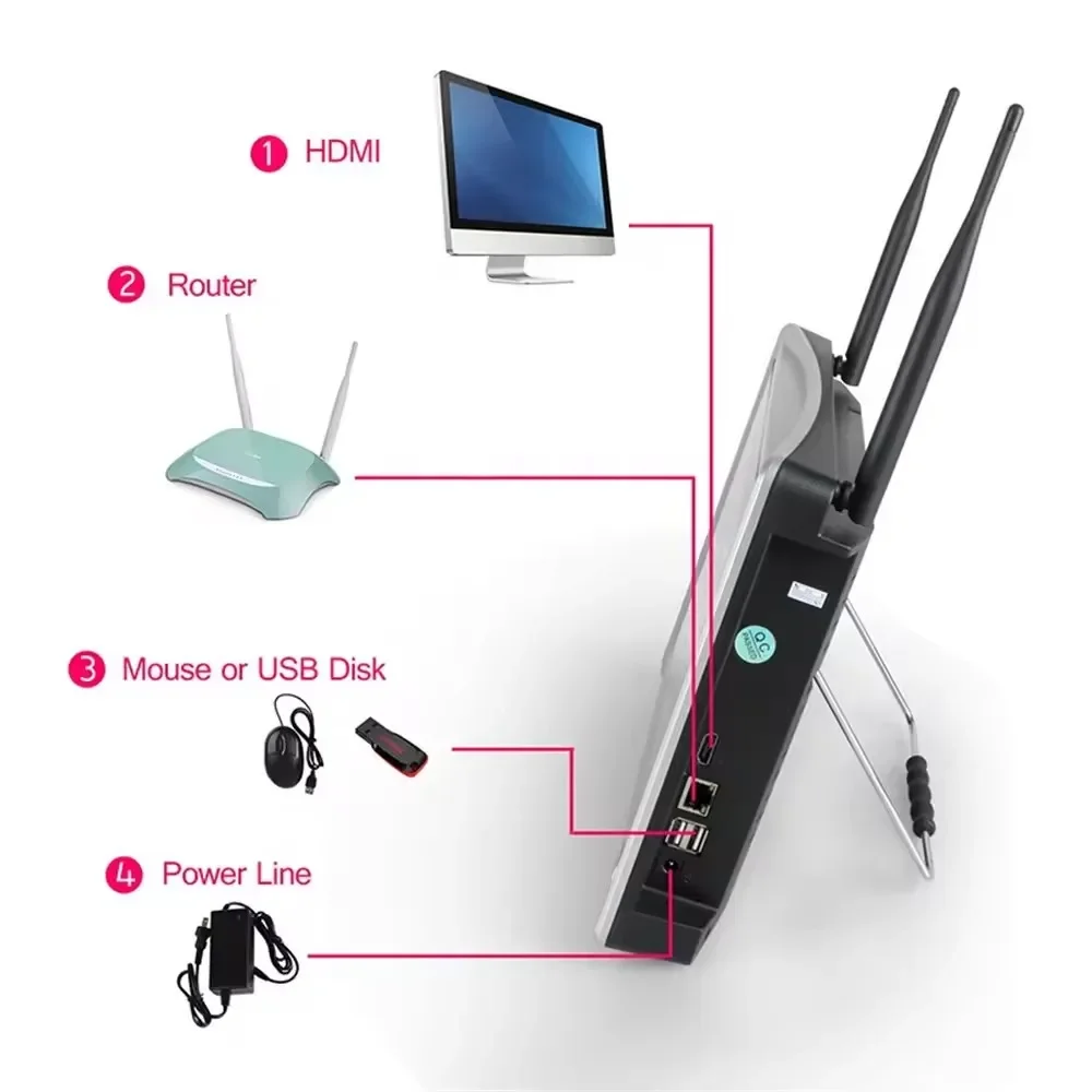 Jianvision 5MP 8-Channel Wireless IP Network Camera System with 12inches Screen